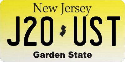 NJ license plate J20UST