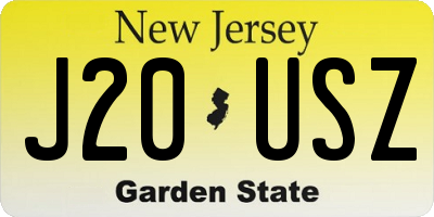 NJ license plate J20USZ