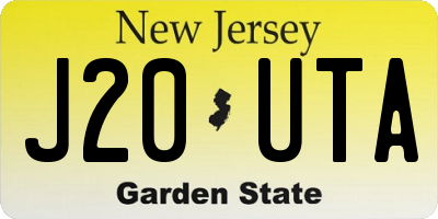 NJ license plate J20UTA