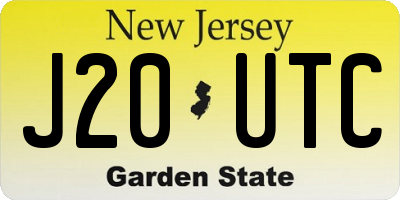 NJ license plate J20UTC