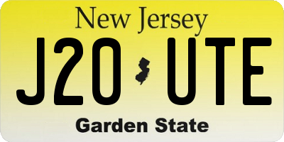 NJ license plate J20UTE