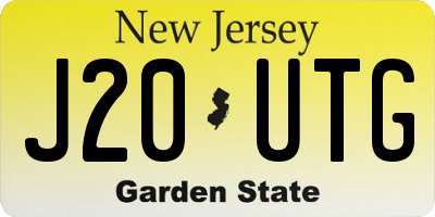 NJ license plate J20UTG