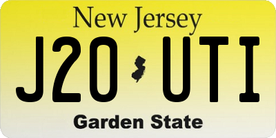 NJ license plate J20UTI