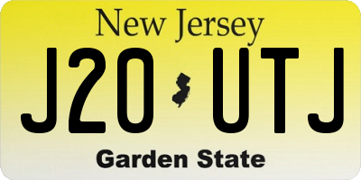 NJ license plate J20UTJ