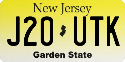 NJ license plate J20UTK