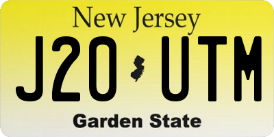 NJ license plate J20UTM