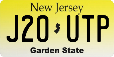 NJ license plate J20UTP