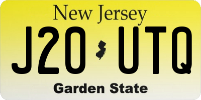 NJ license plate J20UTQ