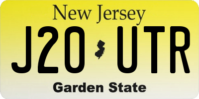 NJ license plate J20UTR