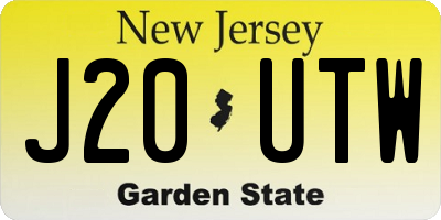 NJ license plate J20UTW
