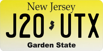 NJ license plate J20UTX