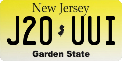 NJ license plate J20UUI