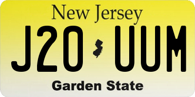 NJ license plate J20UUM