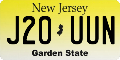 NJ license plate J20UUN