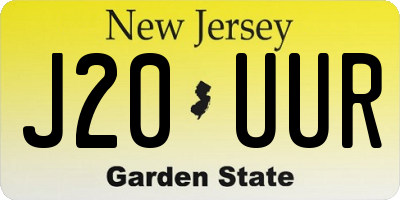 NJ license plate J20UUR