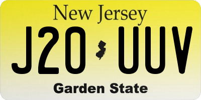 NJ license plate J20UUV