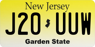 NJ license plate J20UUW