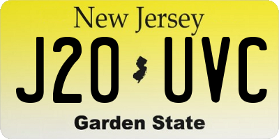 NJ license plate J20UVC