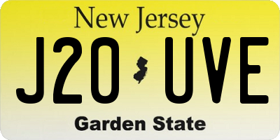 NJ license plate J20UVE