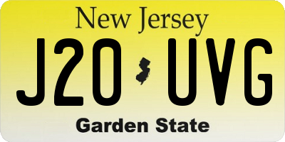 NJ license plate J20UVG