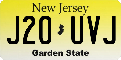NJ license plate J20UVJ