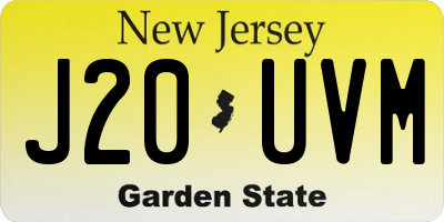NJ license plate J20UVM