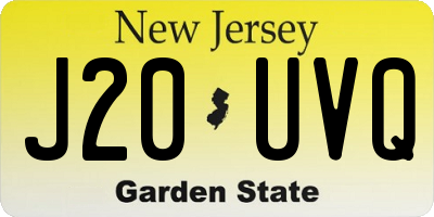 NJ license plate J20UVQ