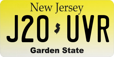 NJ license plate J20UVR