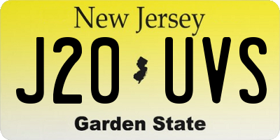 NJ license plate J20UVS