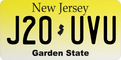 NJ license plate J20UVU