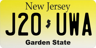 NJ license plate J20UWA