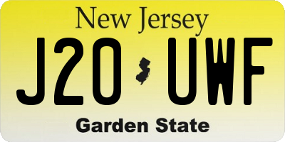 NJ license plate J20UWF
