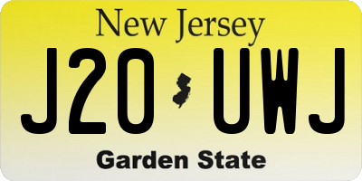 NJ license plate J20UWJ