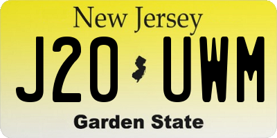 NJ license plate J20UWM