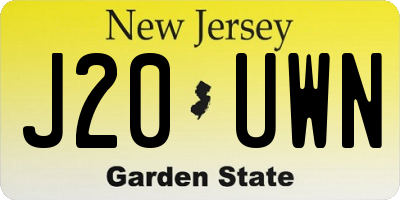 NJ license plate J20UWN