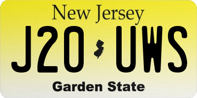 NJ license plate J20UWS