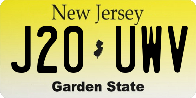 NJ license plate J20UWV