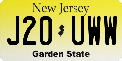 NJ license plate J20UWW