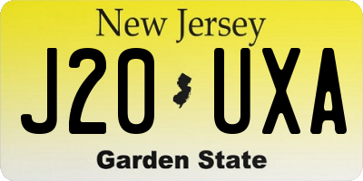 NJ license plate J20UXA