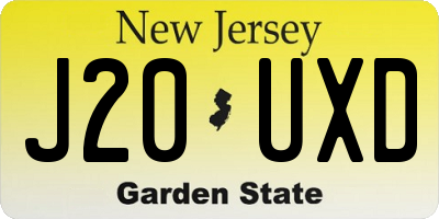 NJ license plate J20UXD