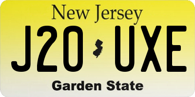 NJ license plate J20UXE