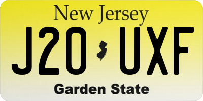 NJ license plate J20UXF