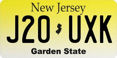 NJ license plate J20UXK