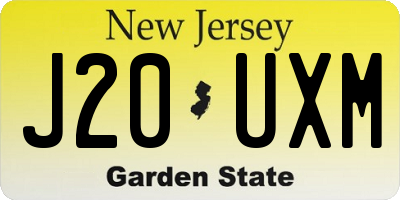 NJ license plate J20UXM