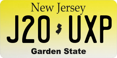 NJ license plate J20UXP