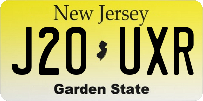 NJ license plate J20UXR