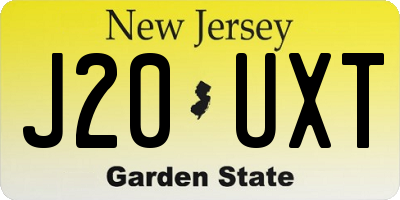NJ license plate J20UXT
