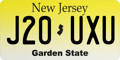 NJ license plate J20UXU