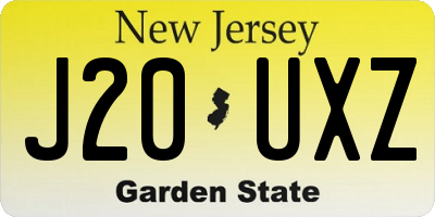 NJ license plate J20UXZ