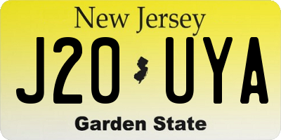 NJ license plate J20UYA